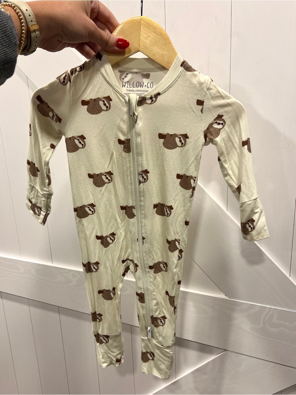 Willow & Co Bamboo Zippy Sleeper Sloth Print